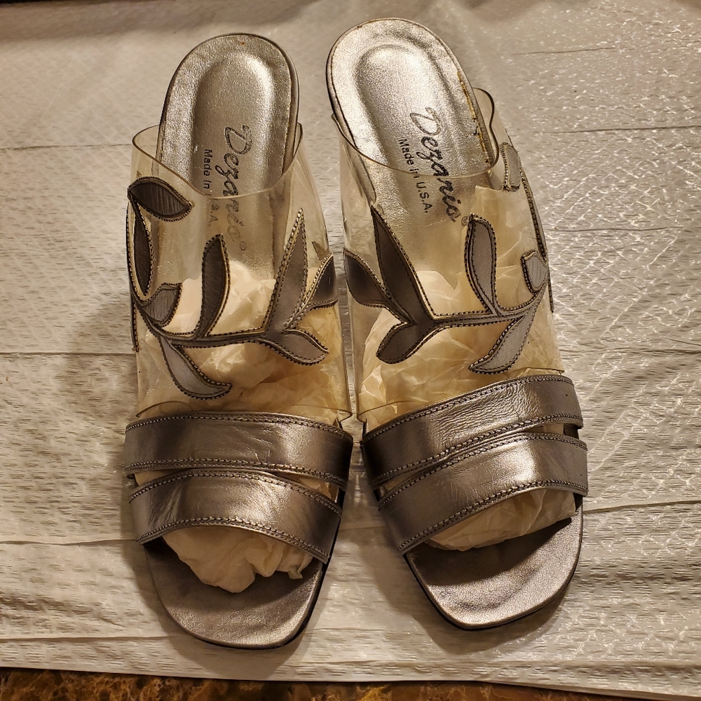 Shoes Clear and Silver 7W
